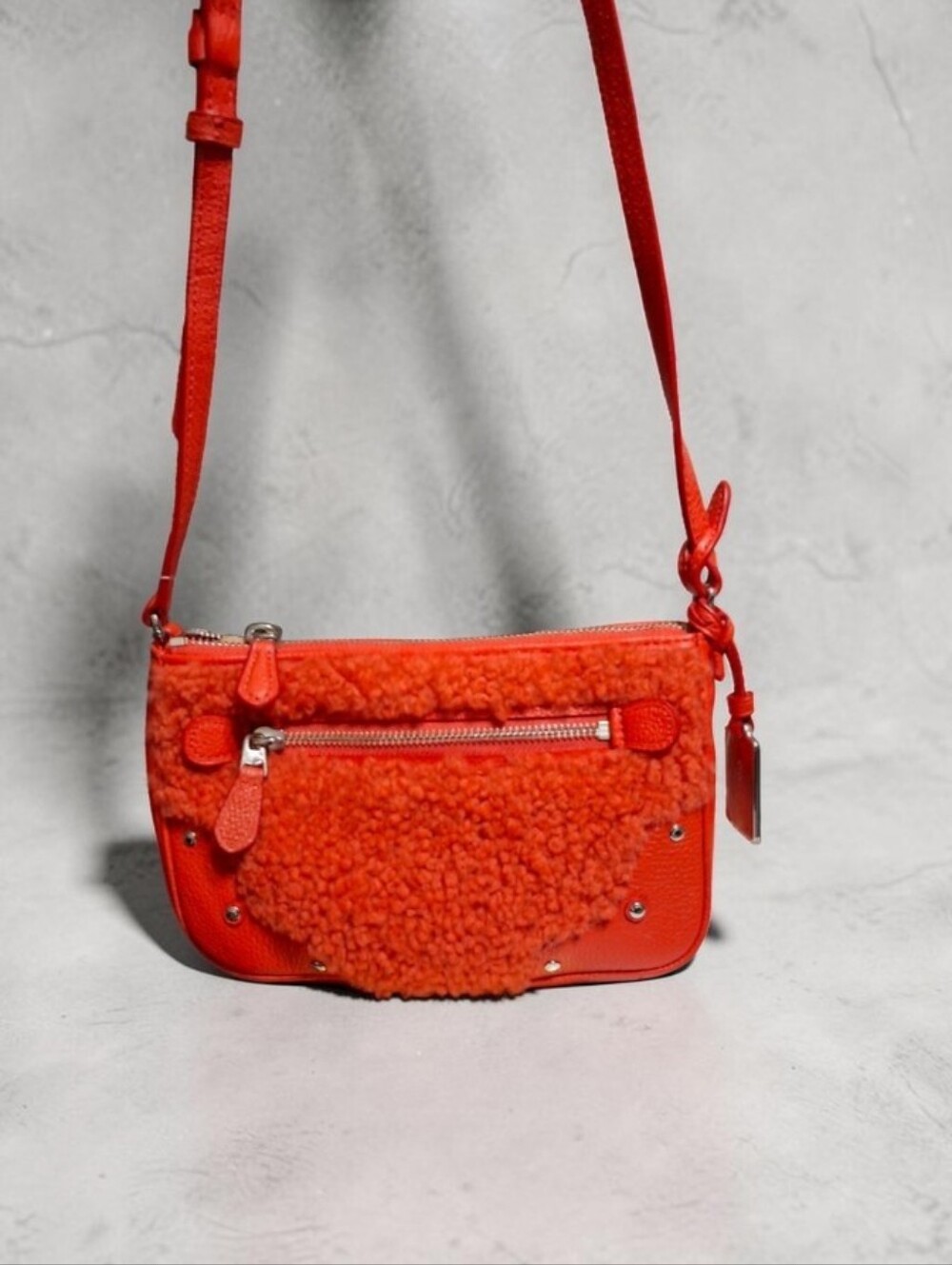 Coach Nolita Shearling crossbody bag Orange